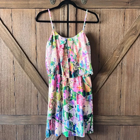 Amanda Uprichard Dresses & Skirts - Amanda Uprichard 100% Silk Tropical Print Mini Dress Size Small